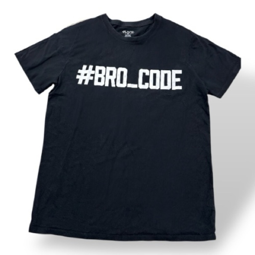 Place Black Short Sleeve Graphic #BRO CODE TShirt